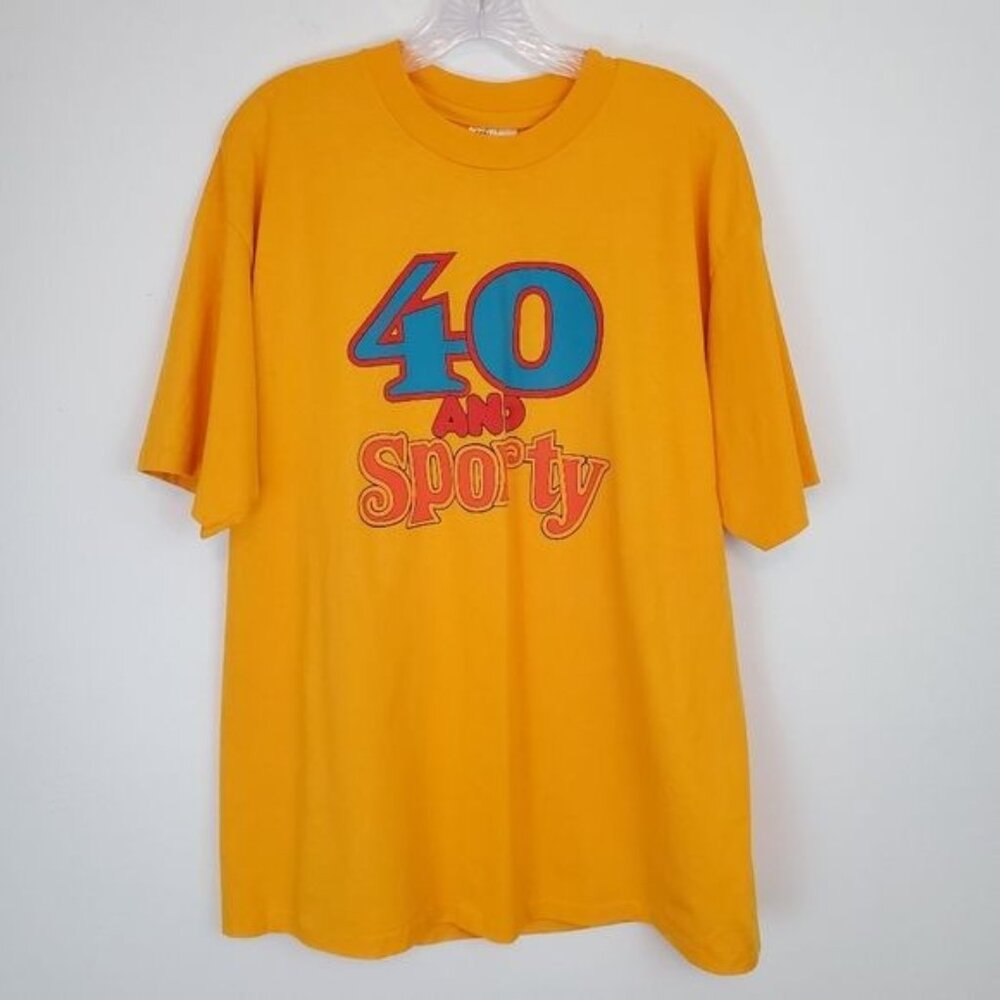 Vintage single stitch novelty tee 40 and Sporty birthday tee